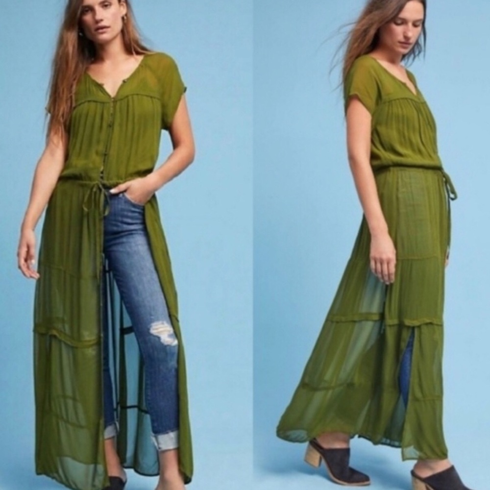 Anthropologie Maeve Sheer Duster Dress